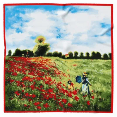 Hair Wrap Satin Head Women Van Art Collection Neck Scarf