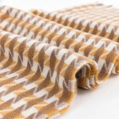 Wholesaler Outerwear Apparel Accessory Woman Winter Warm Camel Cashmere Feel Woven Tassel Grid Checks Stoles Shawl Pashmina Character Blanket Scarf