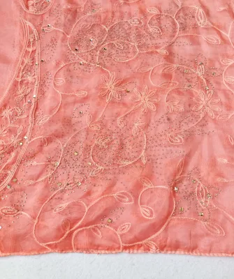 Fashion Stylish Embroidery Floral Muslim Lady Soft Voile Polyester Fabric Rhinestone Embroidery Long Scarf Wrap