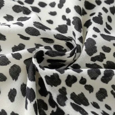 Popular Black Lightweight Leopard Printed Blanket Women Scarves for Party