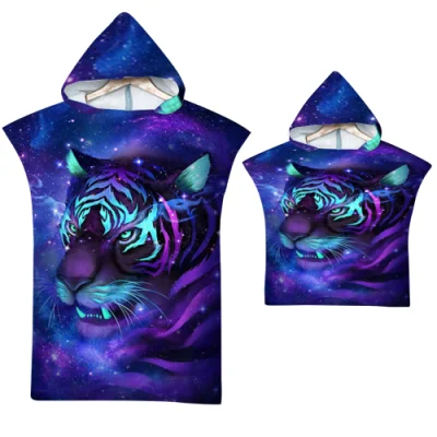 China Factory Beach Towel Fashion Drying Children&prime; S Hooded Beach Poncho