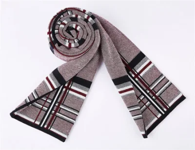 Wholesale 30% Merino Wool Men&prime;s Winter Cashmere Feel Australian Wool Soft Warm Knitted Scarf with Gift Box