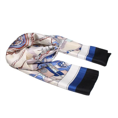 Factory Wholesale 15X145 Long Shawl Classic Belt Suit Native Ladies Scarves Design Luxury Silk Scarf