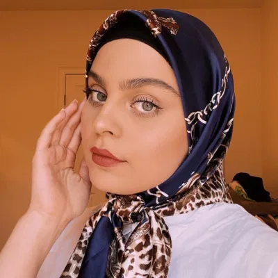 Floral Shawl Square Satin Head Women Warp Silk Feeling Hijab Printed Scarves