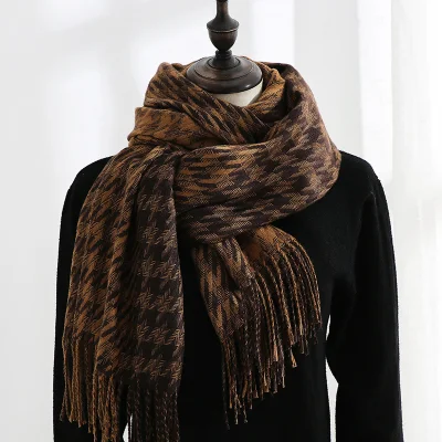 Women&prime;s Long Plaid Blanket Chunky Oversize Winter Warm Wool Scarf