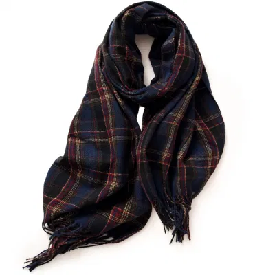 Small Checked Lattice Big Winter Warm Long Scarf for Women, Fashion Shawl