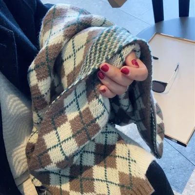 Wholesale Custom Fashion Shawl Knitted Blanket Winter Women Scarves