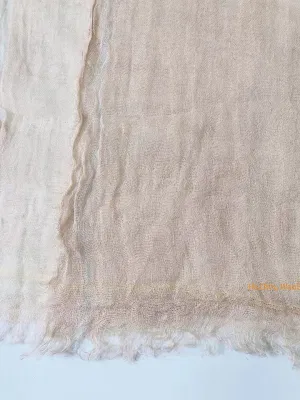 Ladies 100%Linen Orange Scarf Spring Summer Shawl Autumn Fashion Stripe Poncho Scarf