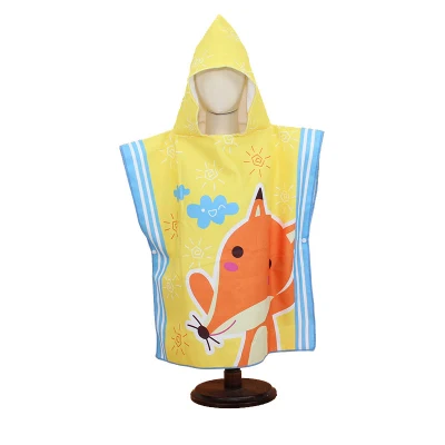  Wholesale Polyester Quick-Dry Shark Mermaid Beach Bath Towels Hooded Poncho for Children and Kids