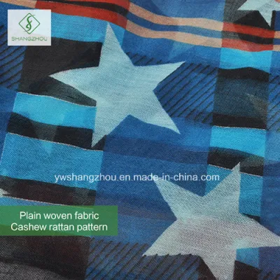 100% Viscose Newest Star Stripes Printed Shawl Fashion Lady Scarf