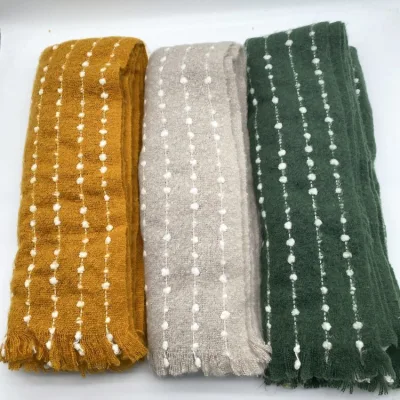 Shawl Hijab Pure Wool Star Pattern Fashion 2021 Muslin Women Hijab Designer Hair Custom Scarfs for Women