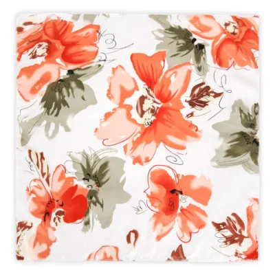 Wholesale Custom Designer Styles Silk Scarves Summer Printed Silky Floral Head Scarf