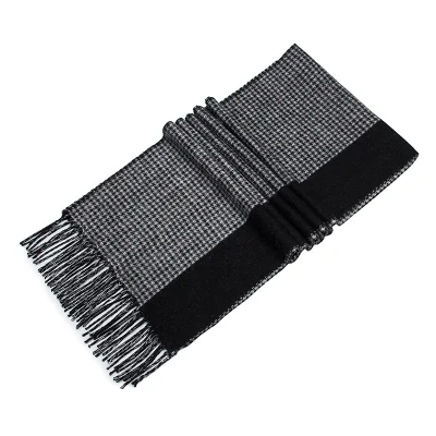 Newest 100% Wool Double-Sided Striped Scarves Winter Warm Wool Plaid Women&prime;s Scarves