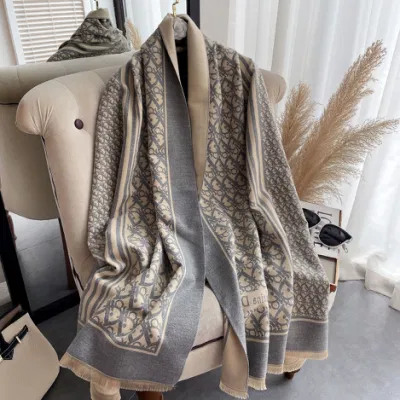 Zonxanautumn Winter Bohemian Over Sized Scarf Grid Scarf Poncho Shawl Scarf Warm Wool Shawls for Women