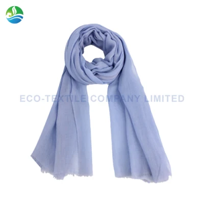 Gray Contrast Color Wool Yak Hair Blend Winter Soft Shawl Scarf
