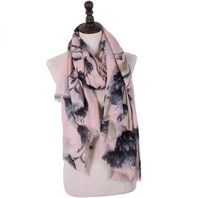 Women Ethnic Poppy Floral Print Shawl High Quality Print Fringe Foulard Muslim Hijab Muffler Soft Wrap Scarf