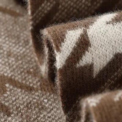 High Quality Striped Pattern Natural Wool Scarf for Man
