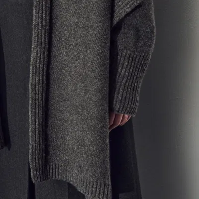 Merino Wool Cashmere Knitted Ladies Fashion Edge Rib Scarf Muffler Shawl