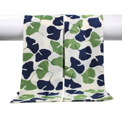 2022 New Simple Silk Scarf Women&prime;s Printed Double-Sided Color Grid Fashion Thin Narrow Long Silk Scarf