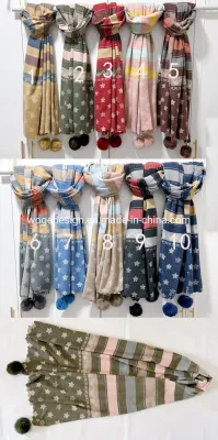 New Coming Ladies Manufacturer Bulk Buy Warm Winter Shawl Poncho with Rabbit Pompom