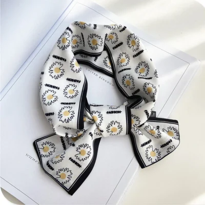 Fashion Hair Silk Narrow Ribbon 100% Silk Scarf Famous Brand Twillies Slik Scarf for Women Multifunction Long Ribbon Bandana