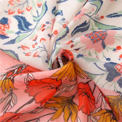 Hot Sell 2022 Spring Light Scarves Ladies Fashion Floral Printing Scarf with OEM Designed