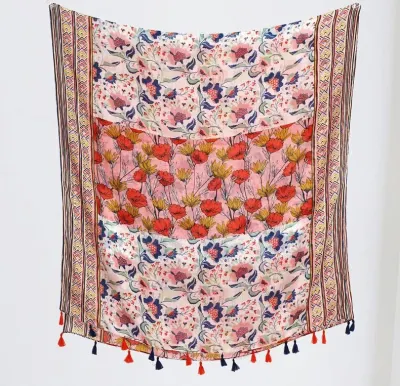 Flowers Wholesale Distributor Women Spring Beach Scarves Fashion Design Lady Elegant Luxury Slap-up Head Wrap Long Scarf for Ladies Accessories