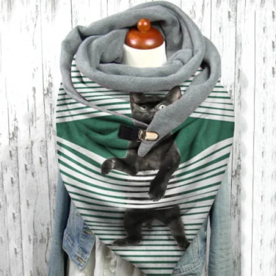 Women Winter Scarfs Fashion Printing Button Soft Wrap Casual Warm Scarves Shawls Wyz19972