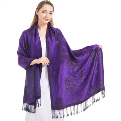 Tredy Fall Viscose Floral Printed Blanket Dark Coffee Wraps and Scarfs