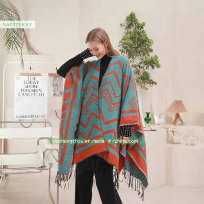 Fashion Split Cape Fashion Scarf Lady Cashmere Western Shawl Winter