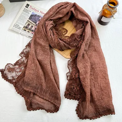 Solid Cottton Scarf for Women Lightweight Shawl Wrap