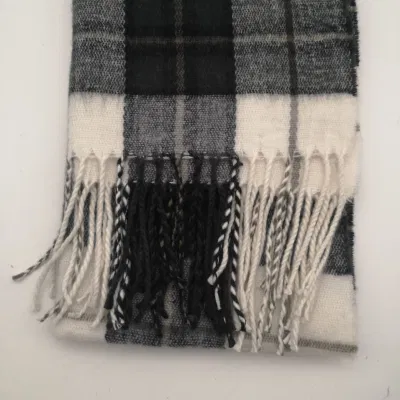 Japanese and Korean Adults Winter Warm Check Woven Scarf
