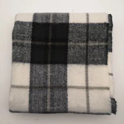 Japanese and Korean Adults Winter Warm Check Woven Scarf