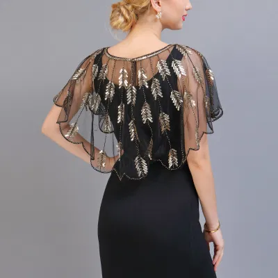 Summer Ladies Vintage Sequin Light Evening Wraps and Shawls