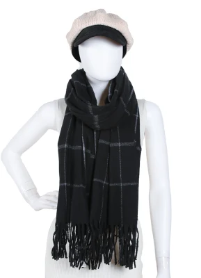 Hot New Best Seller Handsome Designer Brand Man Nice Scarves Soft Hand Feel Faux Wool Men&prime;s Woven Check Warm Long Scarf for Boys