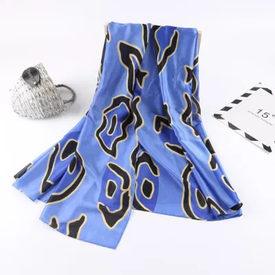 80X180cm Printed Fashion Silk Scarf Shawls Silk Hijab Head Scarf Long Scarf