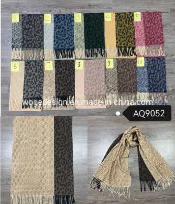 Yiwu Woge Prime Supplier Lightweight Oversized Fashion Soft Winter Scarves Fringe Shawl Wrap