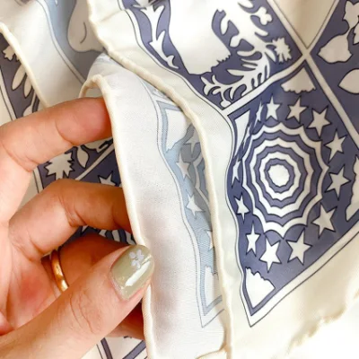 Women Fashion Print Small Office Hair Scarf Women Silk Scarf with 100% Mulberry Silk