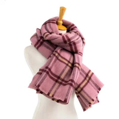 Home Rui Women Men Spring Fall Pink Woven Tassel Plaid Lattice Veronz Super Soft Classic Nova Scottish Large Cozy Oversize Cappa Tippet Turban Textural Scarf