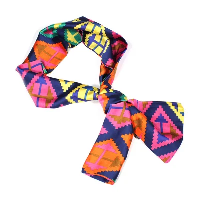 Factory Wholesale Long Large Custom Printed 100% Silk Satin Designers Women Head Scarf Ladies Shawl