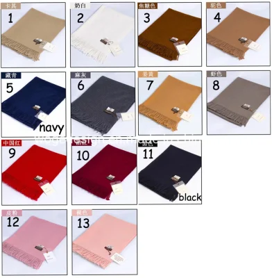 Fashion Wholesale Hot Sold High Quality Long Twill Solid Unisex Lady Shawl Viscose Polyester Winter Cashmere Scarf