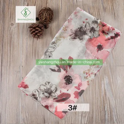 100% Viscose Fashion Lady European Scarf Floral Printed Moslem Shawl
