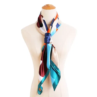 Stylish Ladies 35 by 35 Soft Silk Like Satin Scarf for Head Wrap