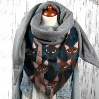 Women Winter Scarfs Fashion Printing Button Soft Wrap Casual Warm Scarves Shawls Wyz19972