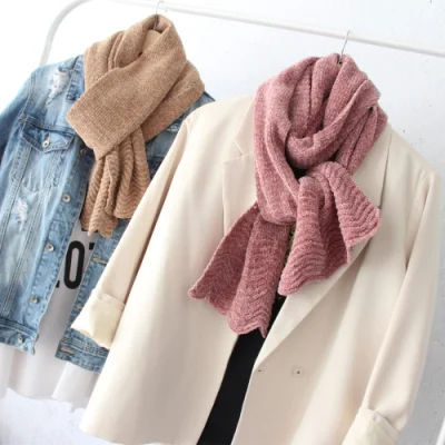 Cotton Warm Women&prime;s Pure Color Soft Long Winter Design Scarf Tassel