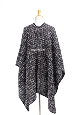 Home Rui Maufacturer Outerwear Spring Autumn Woman Warmth Apparel Accessory Boucle Cashmere Feel Tassel Wraps Grids Plaid Checks Cardigan Oversize Cloak Cape