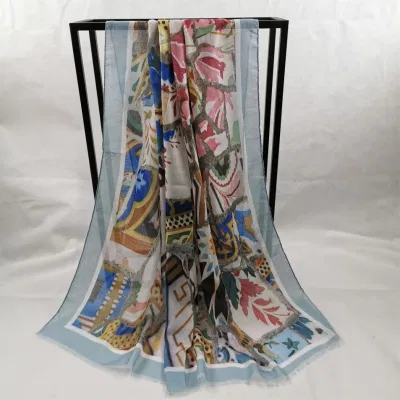 Wholesale New Print Pattern Women Long Fashion Satin Silk Scarf