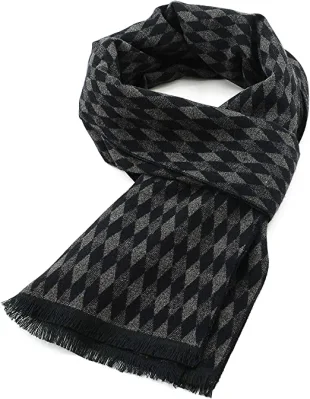Warm Women Mens Winter Cashmere Felling Tassel Long Soft Plaid Cotton Scarf