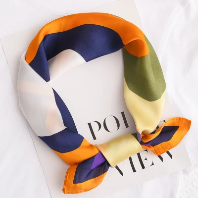 Digital Printed Headscarf Silk Square Scarf for Hair Women Natural Silk Neckerchief
