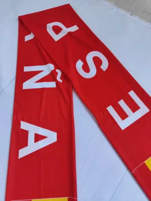 Custom Printing Scarf Polyester Custom Design and Size Football Fan Scarf Soccer Fan Scarf